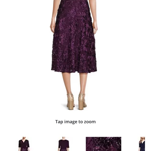 ALEX EVENING MERLOT WRAP DRESS, Size 12 NWT. - Picture 6 of 6